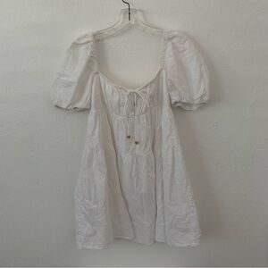 zara puff sleeve babydoll dress